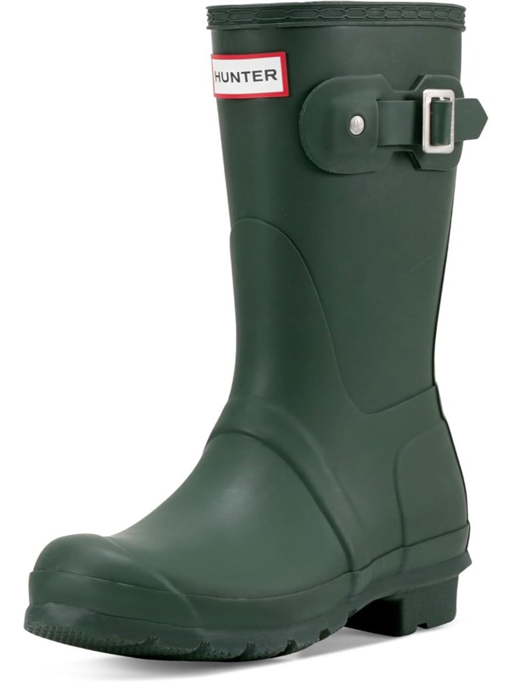 Women's Hunter Green Waterproof Rubber Enhanced Comfortable Short Rain Boots